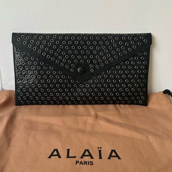 Alaïa Studded Leather Envelope Clutch Pochette Hand Bag - Picture 4 of 9